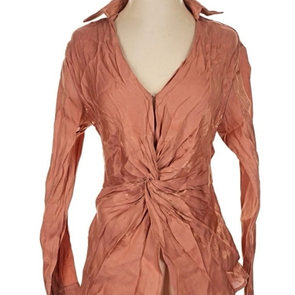 AEOM Rust Color 3/4 Sleeve Blouse with a Twist 😉